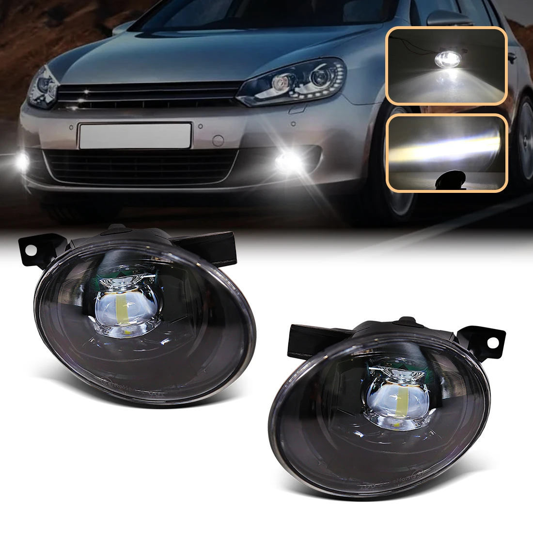 

Светодиодные противотуманные фары для VW Volkswagen Golf Hatchback Wagon 2010-2014, передние бамперные противотуманки, белые ходовые огни