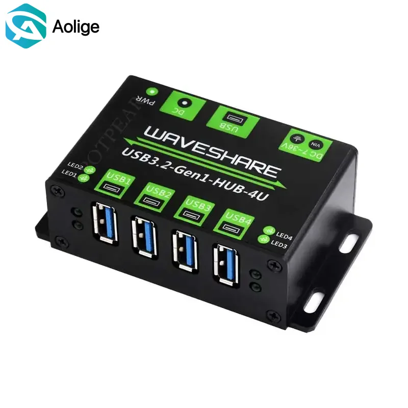 

Промышленный USB-концентратор USB3.2 Gen1 One-To-4U Встроенный порт питания постоянного тока 7–36 В для нескольких систем