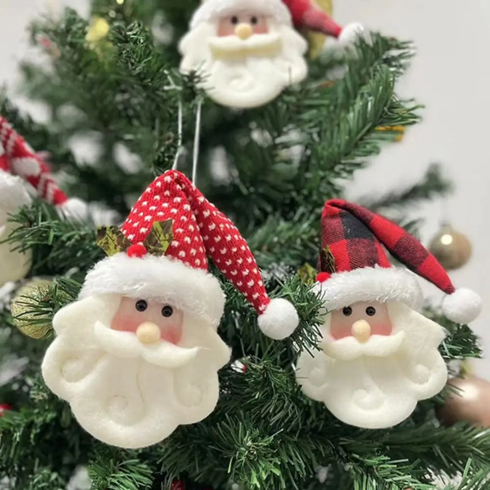 Cartoon Santa Claus Xmas Hanging Ornaments Cloth Snowman Christmas Elk Pendants Cute Festive Xmas Santa Ornaments Kids Gift