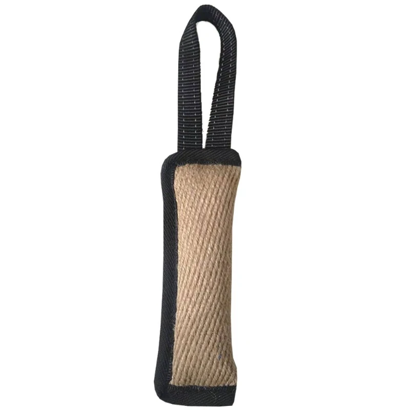 Dog Training Bite Tug Toy, Jute Bite Pillow with Handle, Durable Interactive Chew Toy for Puppy & Adult Dogs, Training Equipment