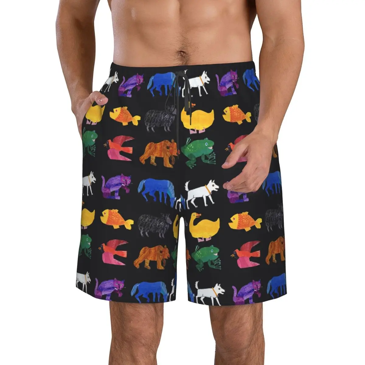 Eric Carle Animals Trunks Beach Board Shorts Casual Quick Dry Swimming Summer Men Pants