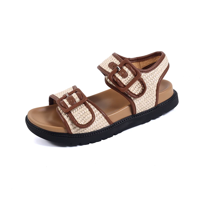 

Women's Summer Sandals Trendy Shoes Woman Fashion Buckles Hemp Sandals Ladies Casual Shoes Korea Style Classic Footwear