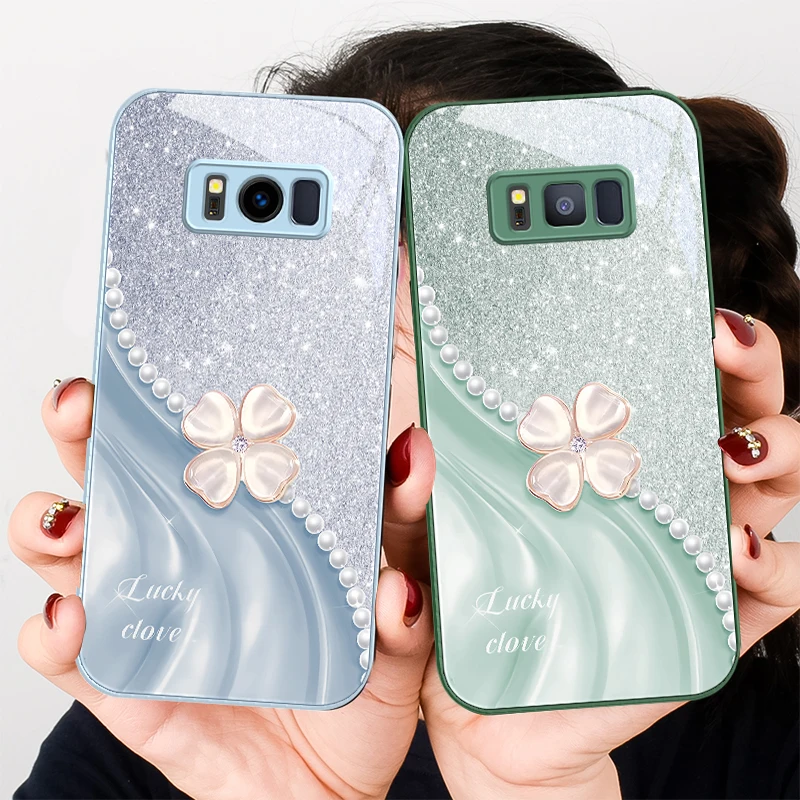 حافظة لهاتف سامسونج S22 S8 S9 10 20 Ultra S21 Pro S22 Plus S23 FE S24 Ultra S25 Edge S25Ultra Glass