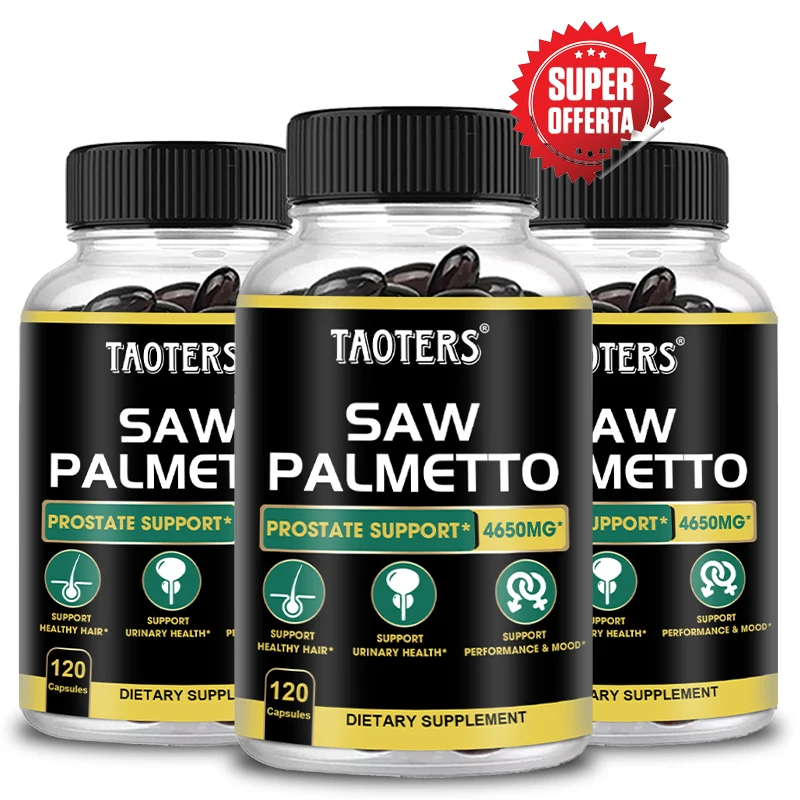 Saw Palmetto Prostate Support Supplement - For men's prostate health, hair growth, and relief of bladder and urinary issues.