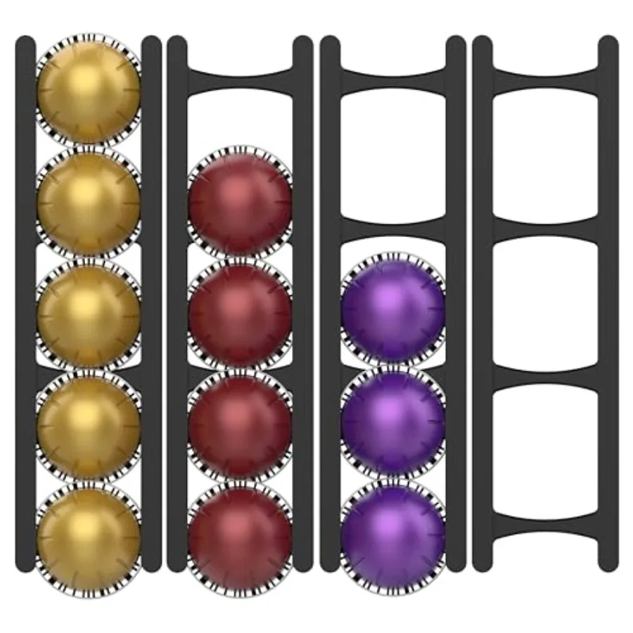 Coffee Pod Holder Compatible with Nespresso VertuoLine Capsules 20-Pod Space-Saving Organizer for Wall, Cabinet, or Under-Count