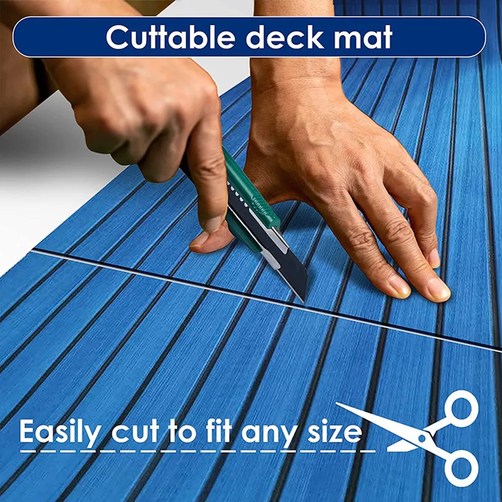 Foam Teak Decking EVA Foam Marine Flooring Faux Boat Decking Sheet Accessories Marine Blue 450X2400mm