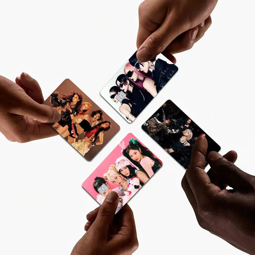 KPOP Aespa Anime Spend or Save Funny Shell On Off Ultra Thin No Fade Sticker Skin Cover Film for Debit Credit Card