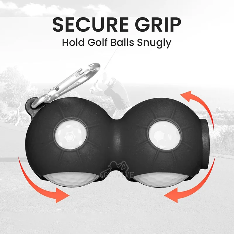 Mini Golf Ball Holder Silicone Carrier Protective Portable Sleeve with Buckle for Golf Bag Belt Gift for Golfers