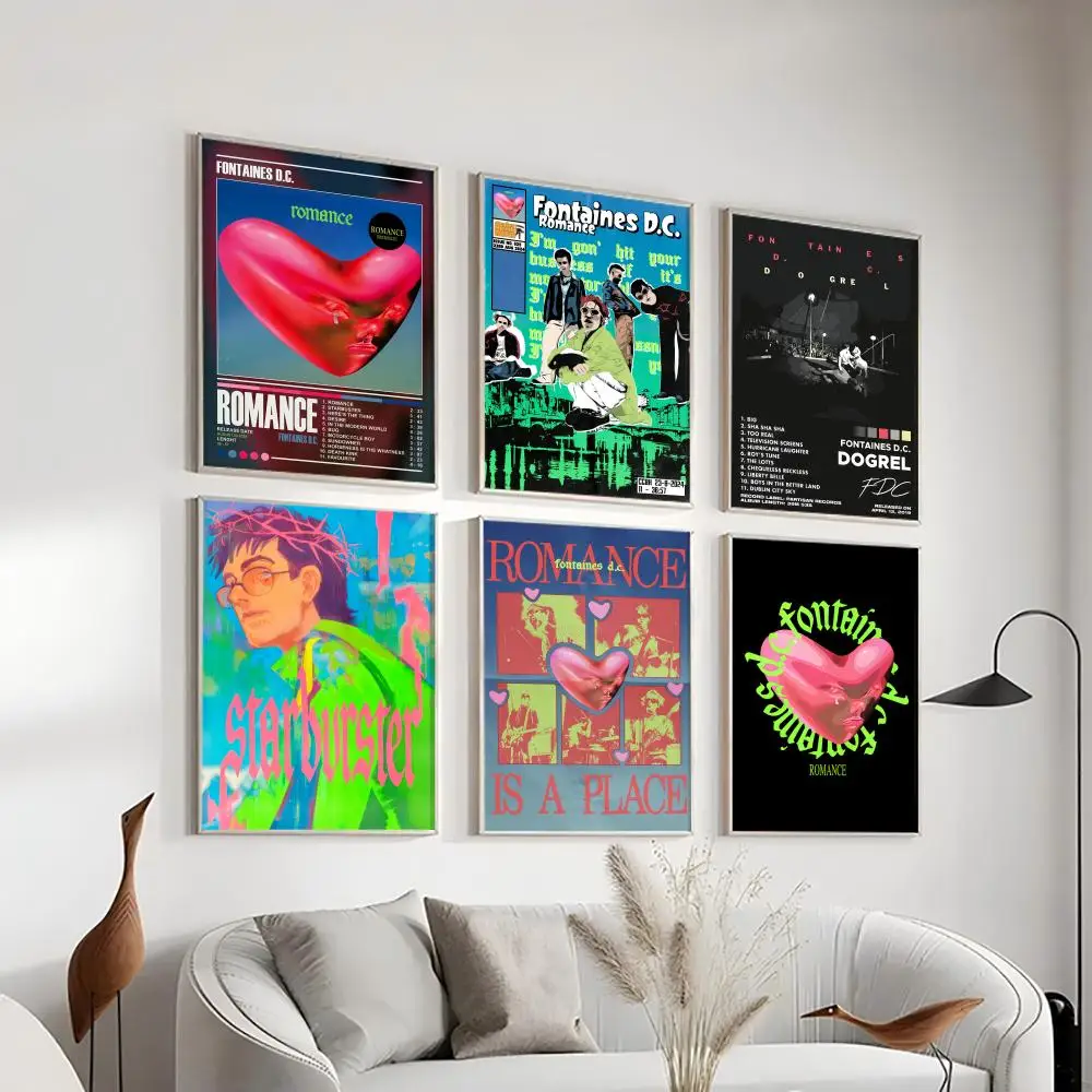 

Band F-Fontaines D C Romance Poster HD Art Sticky Wall Waterproof Home Living Room Bedroom Bar Aesthetic Decoration Gift