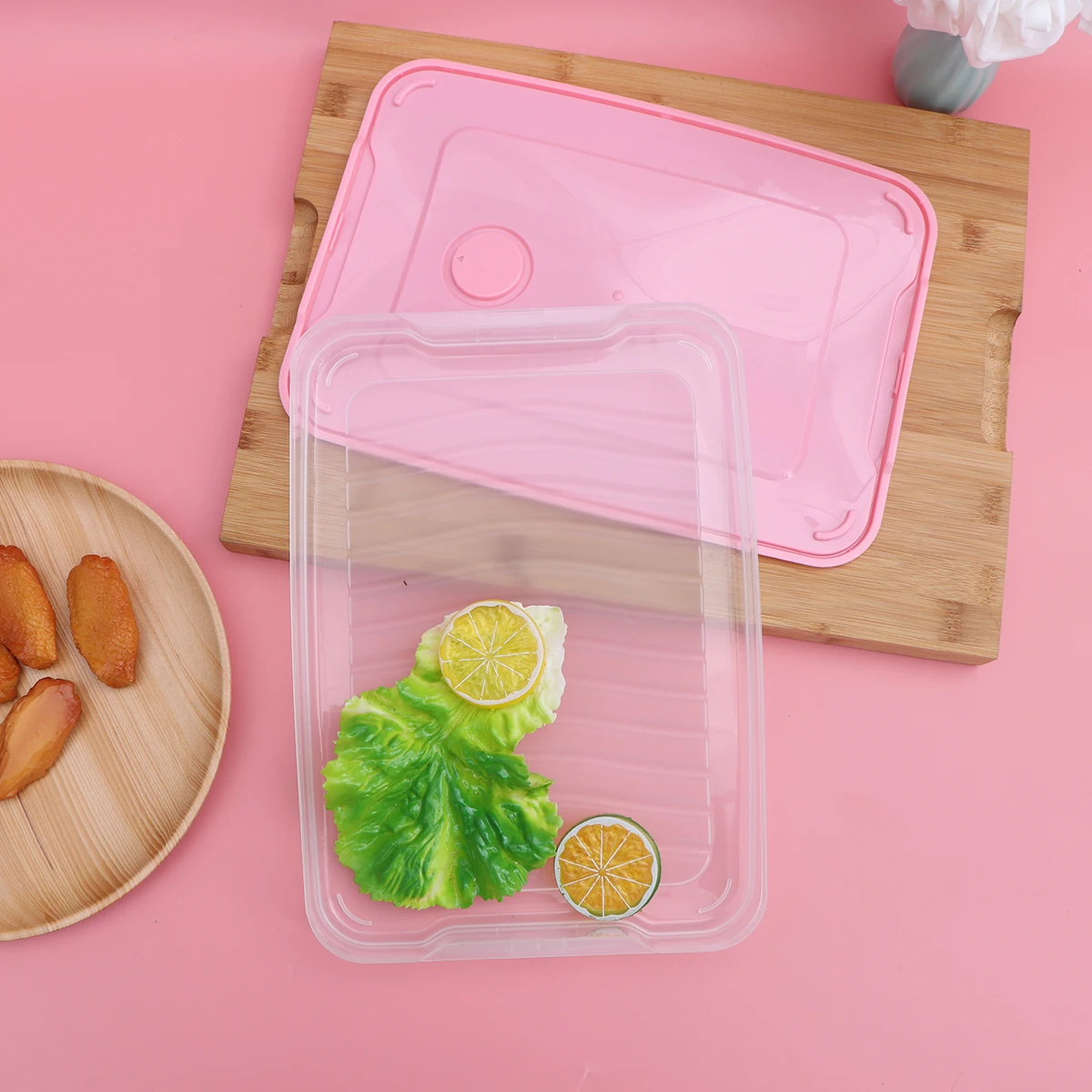 

Stackable Transparent Food Containers Sealed Crisper Large Space Saving Boxes for Vegetable Meat Storage Refrigerator