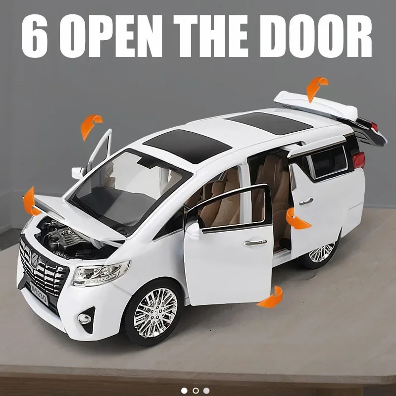 1:24 Toyota Alphard MPV Car Model Alloy Car Die Cast Toy Car Model Pull Back Children Toy Collectibles Free Shipping