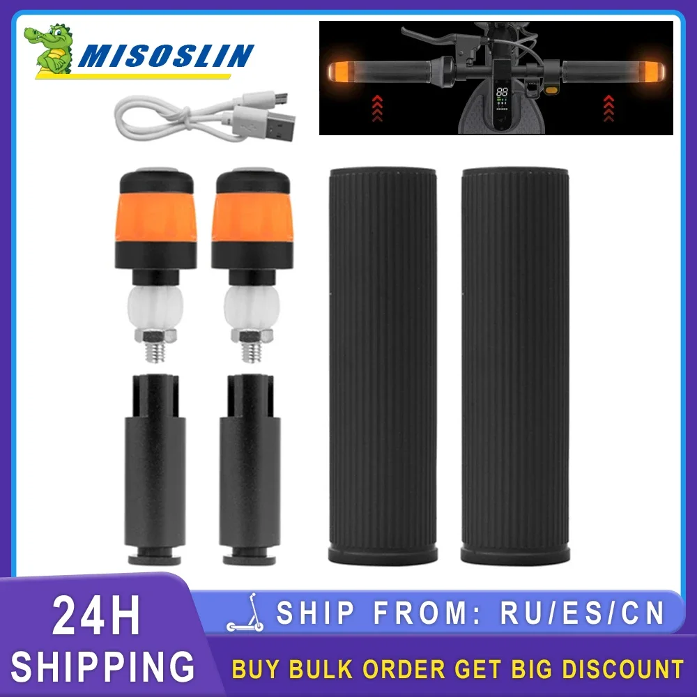 Handlebar Anti-Slip Extension Sleeve LED Lights Grips Turn Signals For Segway Ninebot Max G30 G30D/E/LP Electric Scooter Parts