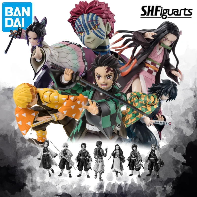 

BANDAI Original S.H.Figuarts Series Kamado Tanjirou From Demon Slayer Akaza Anime Action Figure Model Kit Collectible Grade Gift