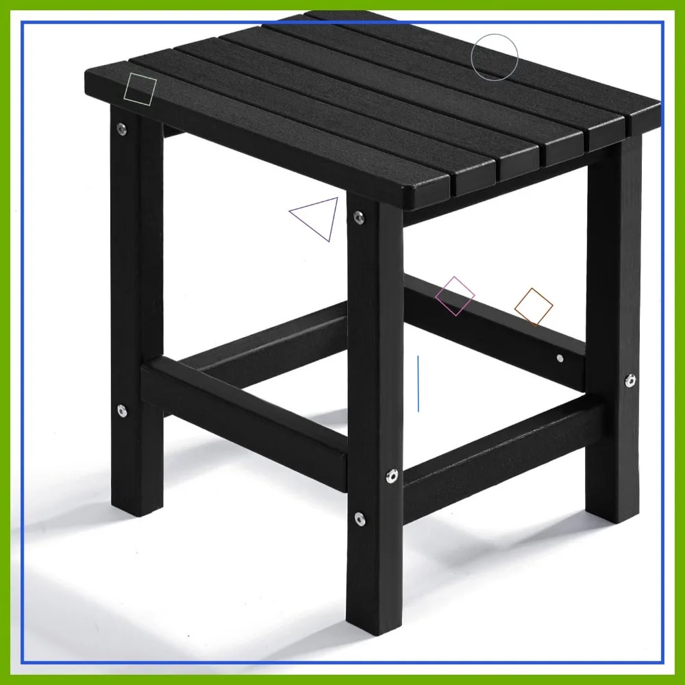 

Устойчивый к атмосферным воздействиям уличный столик из ПНД для патио, заднего двора, бассейна — простой в обслуживании черного цвета