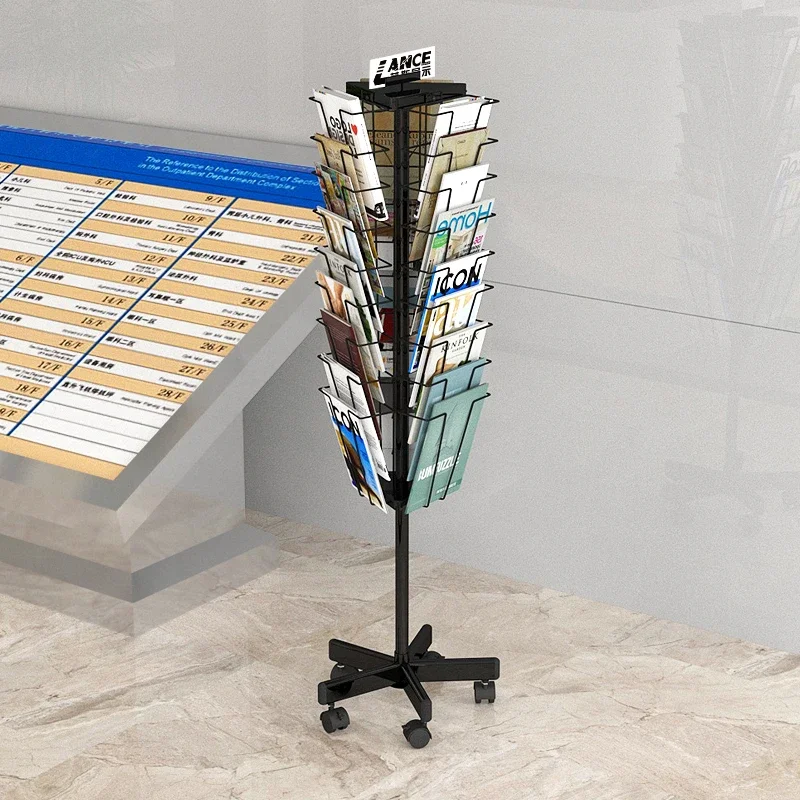 Mobile floor-to-ceiling bookshelf Newspapers, magazines, newspapers and periodicals Exhibition promotion