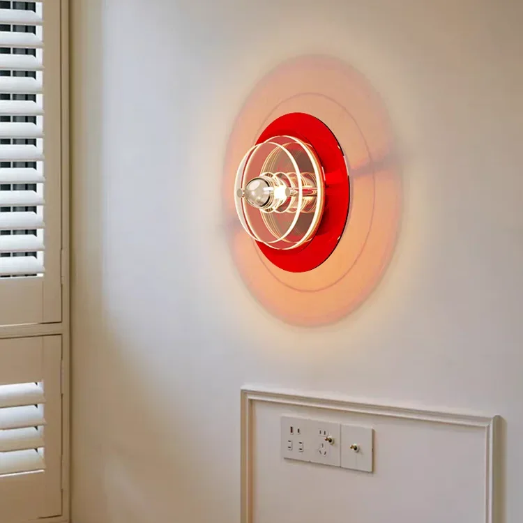 New Colored Wall Lamp With Space Era Ins Style Mid-ancient Bedroom Living Room Study Acrylic Atmosphere Lights
