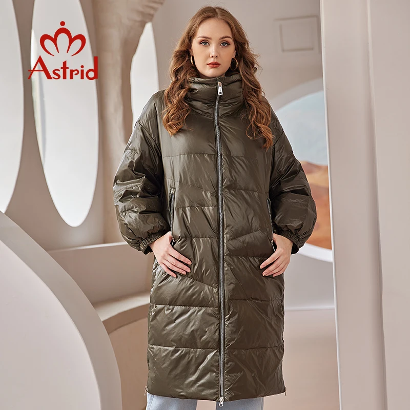 Imagem -02 - Astrid 2023 para Baixo Jaqueta Feminina Inverno Quente Longo Cabolsa Parkas com Capuz Moda Solta Outerwear Feminino Jaqueta Roupas Femininas