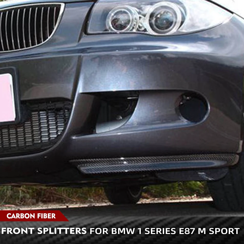 

Real Carbon Fiber Front Bumper Lip Side Splitters Aprons Flaps Cupwings Spoiler For BMW 1 Series E87 M Tech M Sport 2007-2011