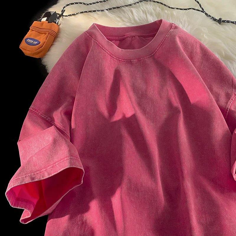 Quality Oversized Acid Washed T Shirt men Vintage T-shirts Streetwear Mineral Wash Tee Shirts boy Woman Loose Luxury Brand Tops image 3