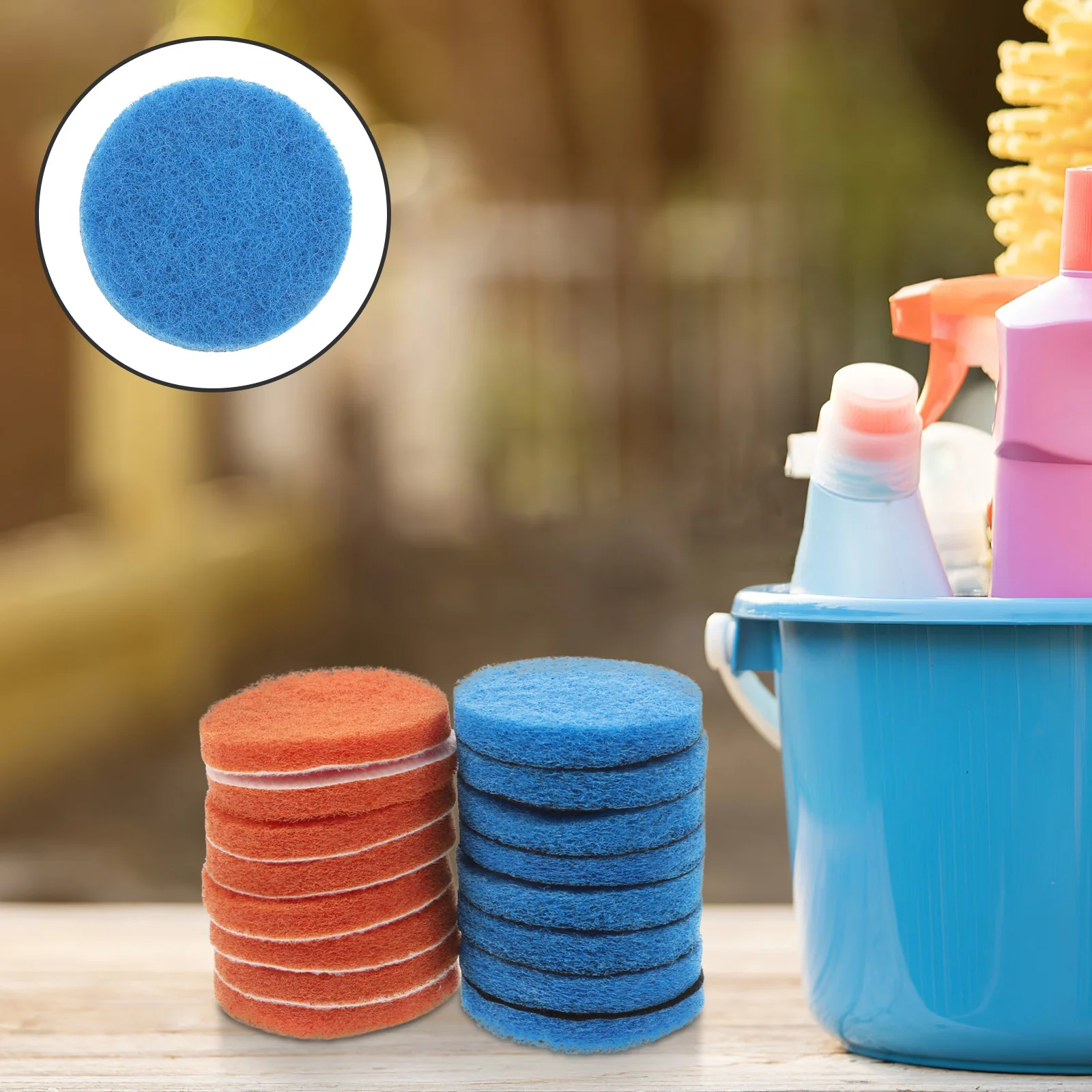 

24Pcs Round Cleaning Pads Replacement for Drill Brush High Efficiency Non Scratch Scrubber for Kitchen Bathroom Floor Household