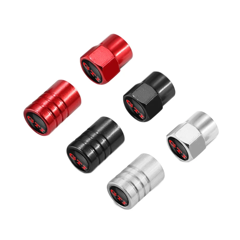 أغطية صمام إطار عجلة سيارة من سبائك الألومنيوم ، فولكسفاغن فولكس فاجن جي باسات تيغوان جيتا Mk6 شيروكو بولو 6R توران جولف R CC ، 4