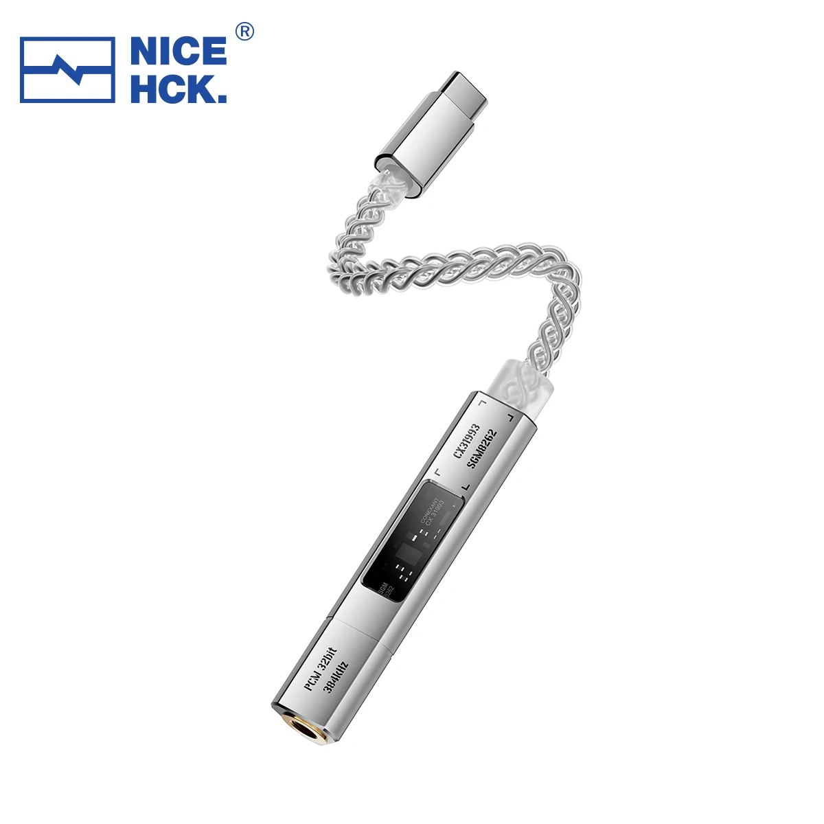 Adapter audio NICEHCK NK1 Ultra z DAC CX31993, wzmacniaczem operacyjnym SGM8262, kablem Type-C do 3.5mm z 8-żyłowym posrebrzanym kablem OCC, Plug&Play, HiFi — zdjęcie produktu 4