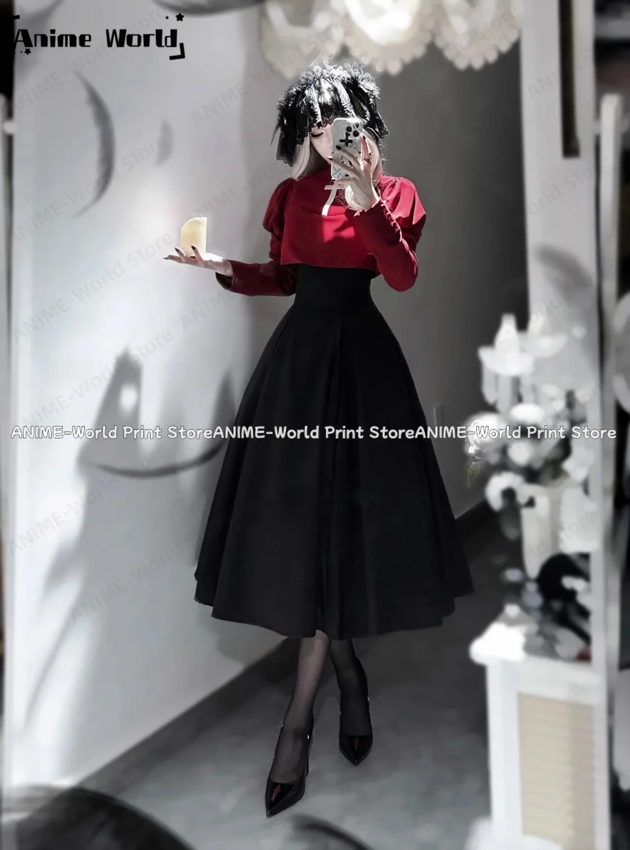 《Custom Size》Anime Game Fate Stay Night Tohsaka Rin Cosplay Costume Custom Made Size