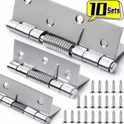 2/3/4Inch Self Closing Spring Hinge with Screws Stainless Steel Closing Door Hinges Boxes Cabinet Furniture Fittings Hardware