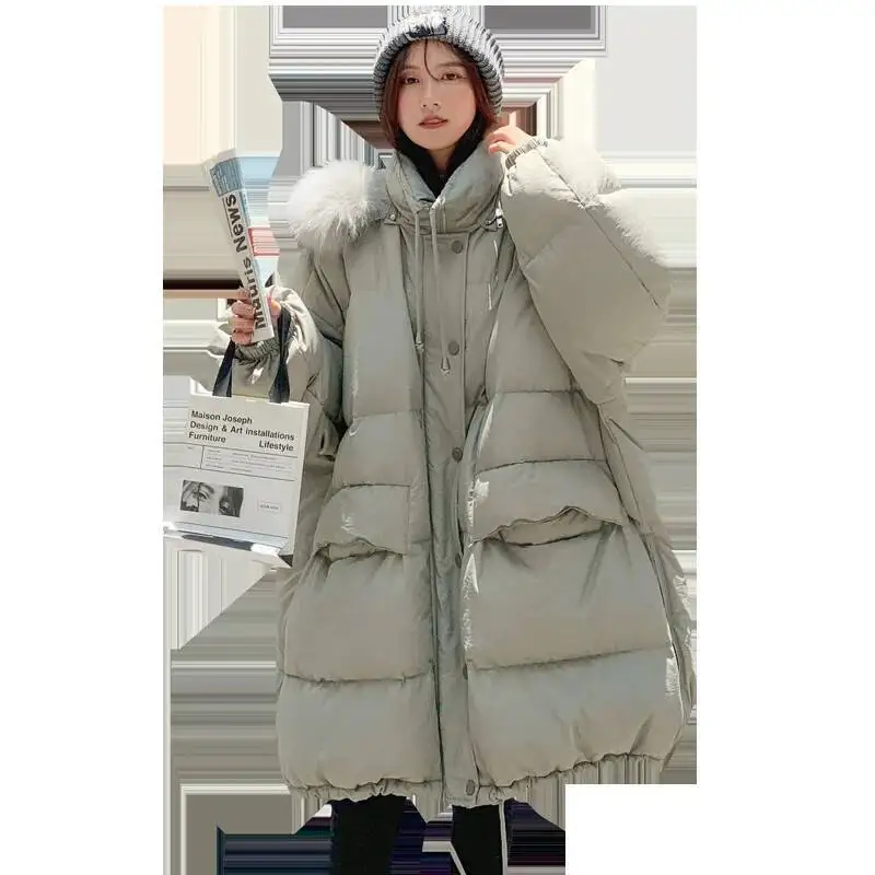 UMI MAO 90 Weiße Ente Daunenjacke Femme Herbst Winter Harajuku Koreanische Mittlere Länge Lange Verdickte Lose Mantel Für Frauen