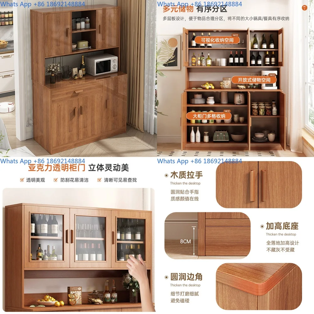 

Modern Chinese Style Sideboard Wall Mounted Cabinet for Living Room Storage Display Cabinet Solid Wood Tea Cabinet