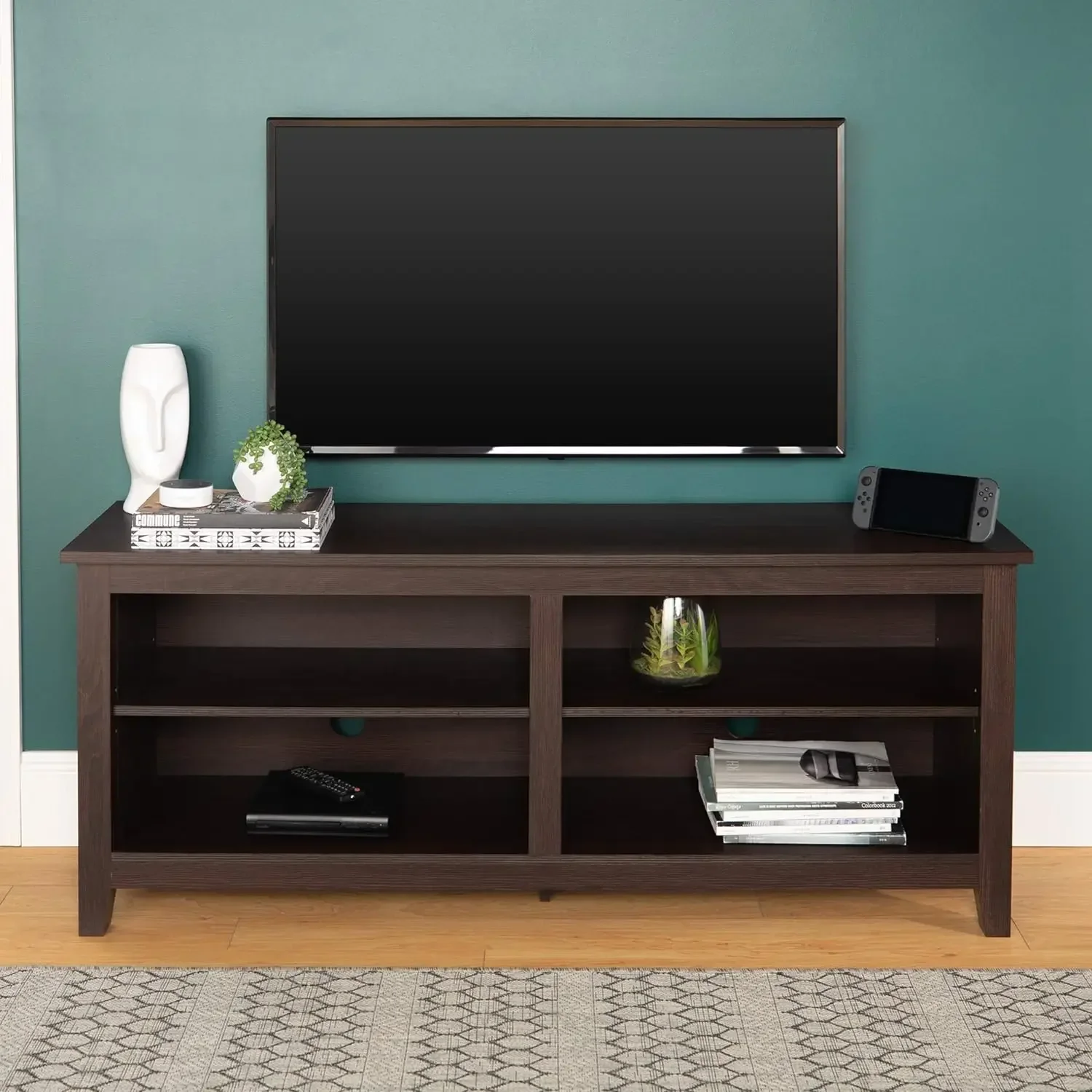 Edison Wren Classic TV Console Entertainment Media Stand with Storage for Televisions up to 65 Inches, 58 Inch, Espresso