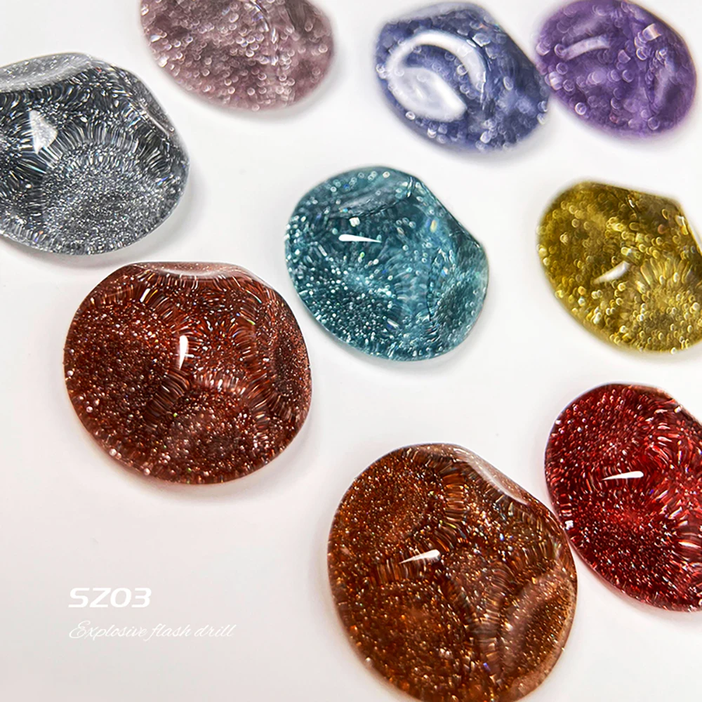 Vendeeni 9 Farben Transluzenter Diamant-Gel-Nagellack Glitzer UV LED Soak-Off Gel-Lack Flash Nail Art Gel-Lack 15ml – Detail 14
