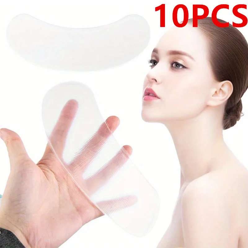 10 pcs Silicone Reusable Neck Wrinkle Patches Targeted Neck Wrinkle Pads Neck Mask for Firming and Tightening Revitalize