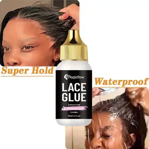 38ml/1.03fl.oz Waterproof Lace Wig Glue - Extremely Hold, Invisible, Quick Dry & Easy Removal - No Odor Hair Adhesive for Wigs