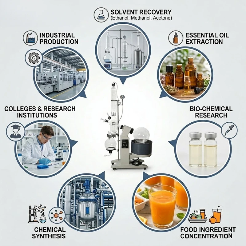 20L Rotary Evaporator with Double Condenser High Vacuum Sealing System Efficient Solvent Recovery for Herbal Extraction