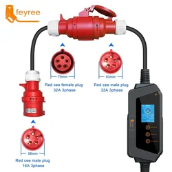 Feyree EVSE Wallbox Type2 Cable EV Car Chager 7KW 11KW 22KW Estación de carga de vehículo eléctrico con aplicación WIFI Control IEC62196-2