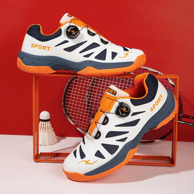 Large size adjustable rotating buckle high-end tennis shoes, badminton shoes, table tennis shoes, sports shoes