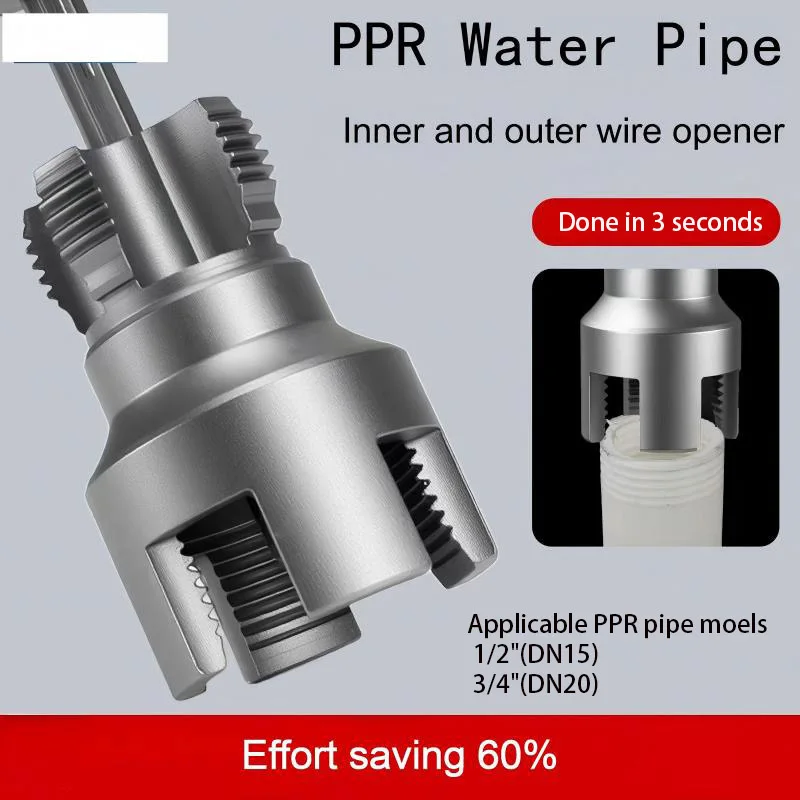 For Plastic Pipe Thread 1/2'' 3/4'' DN15 DN20 PPR Water Pipe Internal Thread Opener Dual Function Pipe Thread Cutting Mold