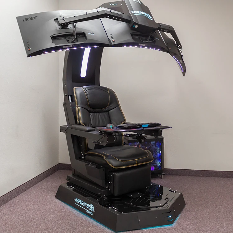 Oem Odm Imperator Works  IWR1 Model Genuine Leather Chair with Massage Ergonomic Reclining High End Zero Gravity Gaming Cockpit