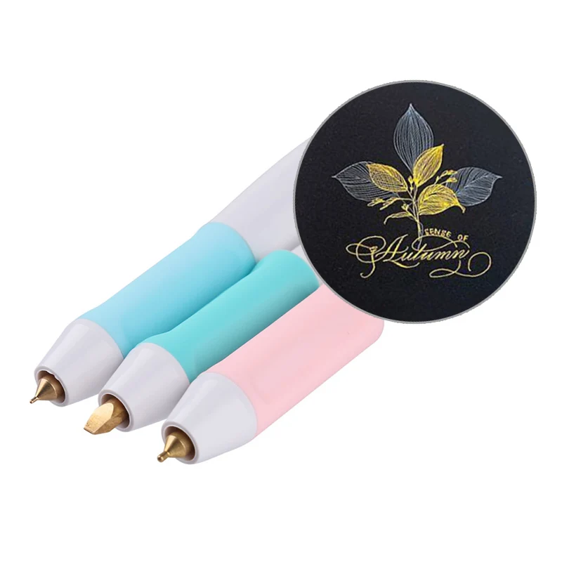 All-In-One-Kit Heat Foil Pen Usb Powered Family with Hot Stamping Foil Paper for Scrapbooking Diy Pohto Card Convertible Pen Tip