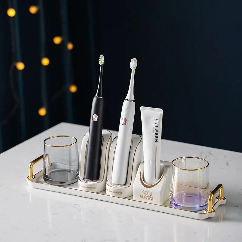 bathroom-supplies-ceramic-tray-electric-toothbrush-holder-glass-mouthwash-cup-desktop-storage-decor-accessories