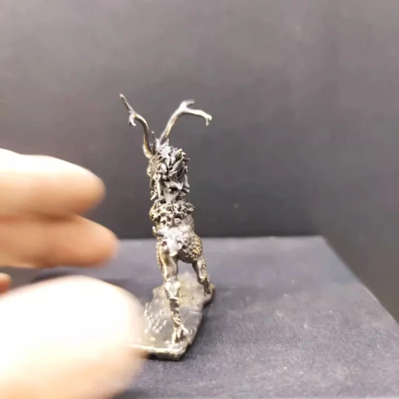 تمثال كيلين المصغر النحاسي العتيق لديكور المنزل، وزخرفة السيارة، وديكور طاولة فنغ شوي هدية مكتبية