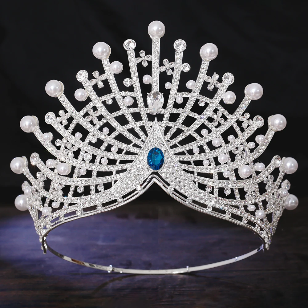 Large-sized adjustable crown headwear, beauty pageant and fashion show champion, miss crown model dress with hair accessory