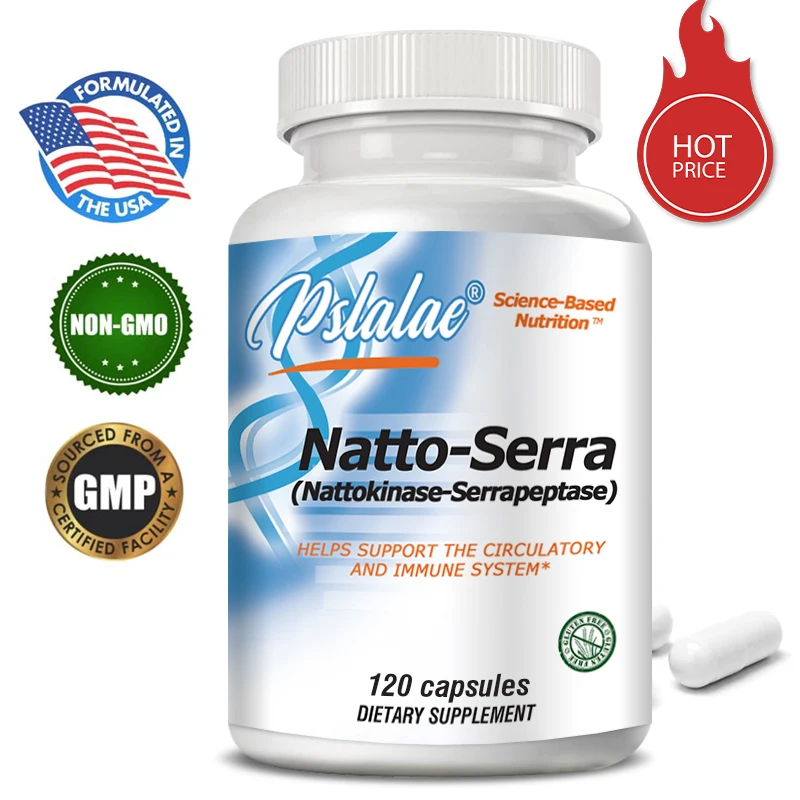 Organic Nattokinase Serine Peptidase Gluten-Free Immune Support Non-GMO 120 Vegetarian Supplement