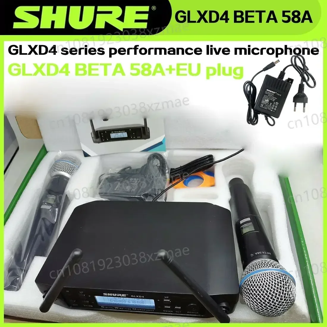 Shure GLXD4 Beta 58a Draadloze microfoon UHF Dynamisch Professioneel Spraakuitzending Feestpodium Zingen Handige spreektrompet