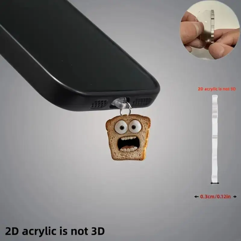 Phone Dust Plug Charms Type C USB Port Dust Plug with 2D Acrylic Pendant Charm Lovely Phone Accessories Gift for Womens