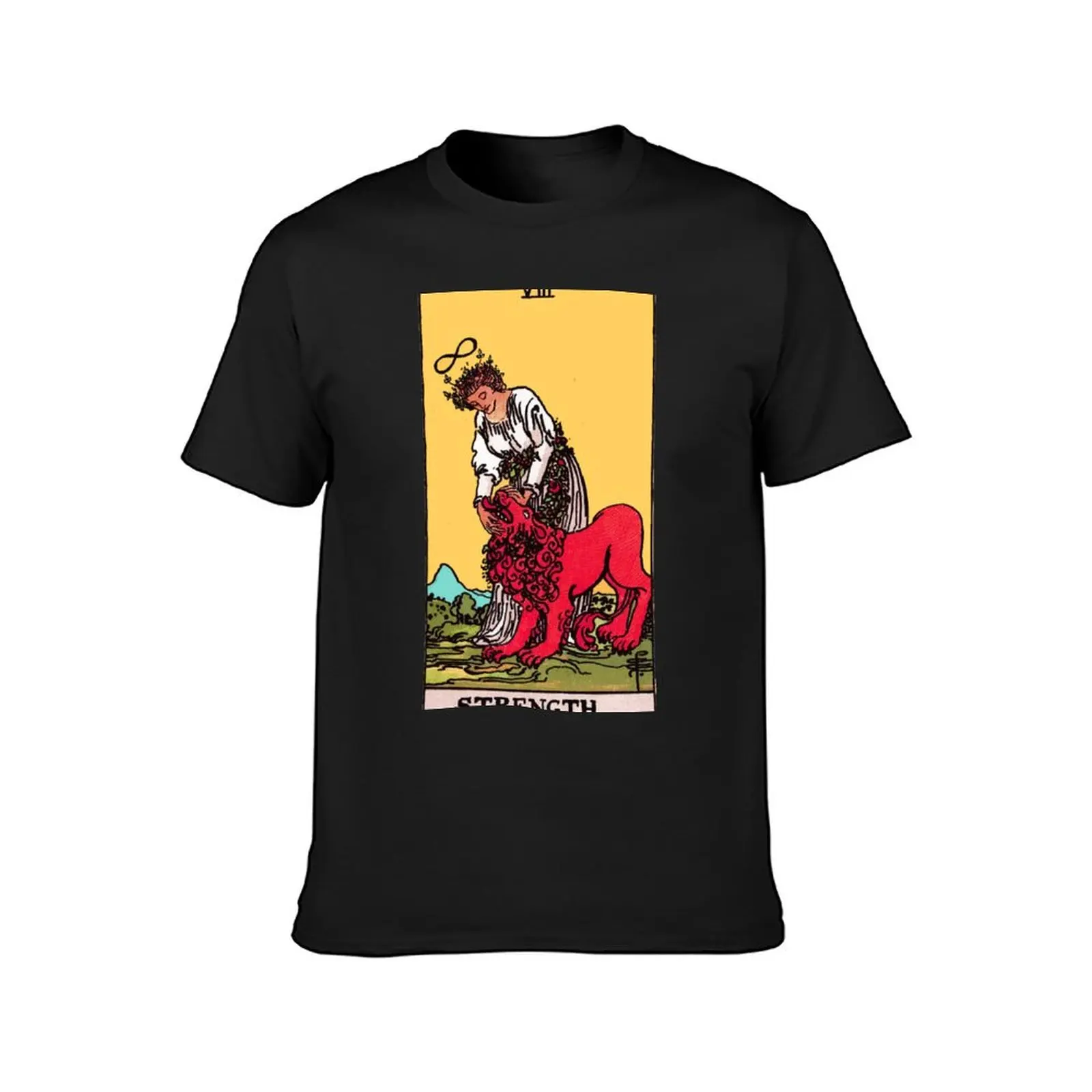 Strength Tarot Card Rider Waite Classic T-Shirt quick-drying Blouse animal prinfor boys tees mens vintage t shirts