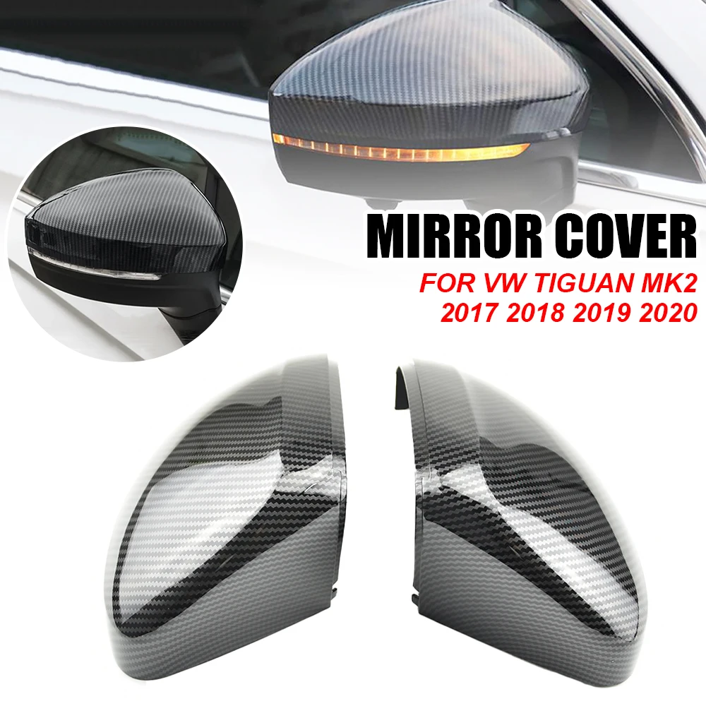 

1 Pair Rearview Side Wing Mirror Caps Cover For VW Tiguan Allspace L MK2 2017 2018 2019 2020 Replacement Carbon Look