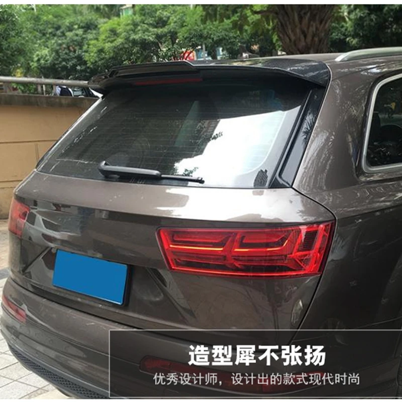 For Audi Q7 sQ7 2016-2018 high quality Carbon Fiber rear boot Wing Spoiler Rear Roof Spoiler Wing Trunk Lip Boot Cover