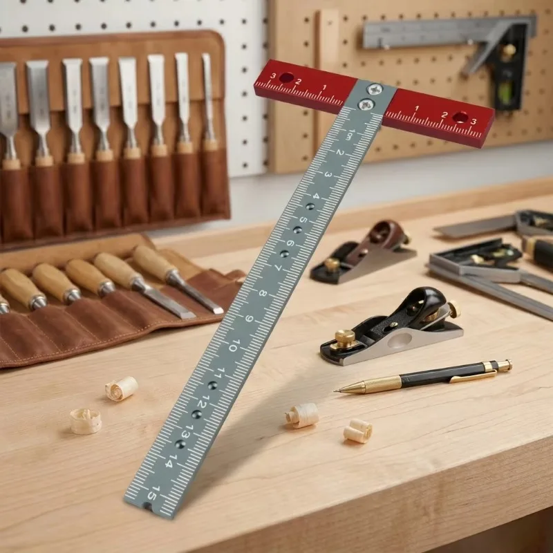 170x85mm Aluminum T‑Square Ruler Woodworking Professional Marking Measuring Tool Positioning Layout Ruler